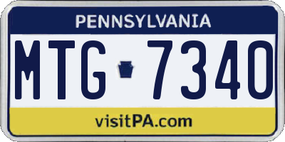 PA license plate MTG7340