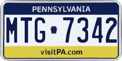 PA license plate MTG7342