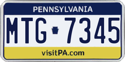 PA license plate MTG7345