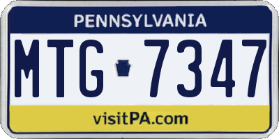 PA license plate MTG7347
