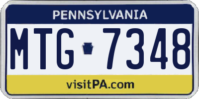 PA license plate MTG7348