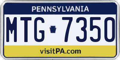 PA license plate MTG7350