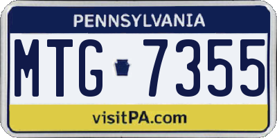 PA license plate MTG7355