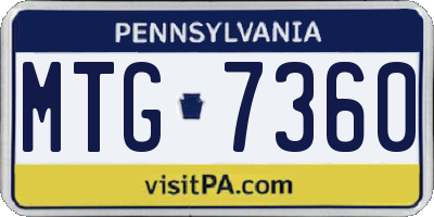PA license plate MTG7360