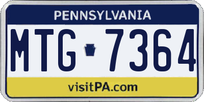 PA license plate MTG7364
