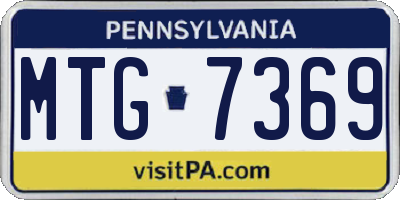 PA license plate MTG7369