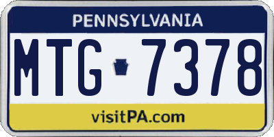 PA license plate MTG7378