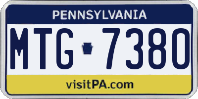 PA license plate MTG7380