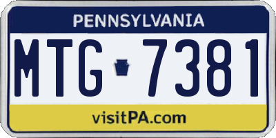 PA license plate MTG7381