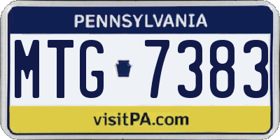 PA license plate MTG7383
