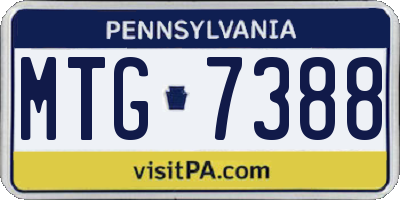 PA license plate MTG7388