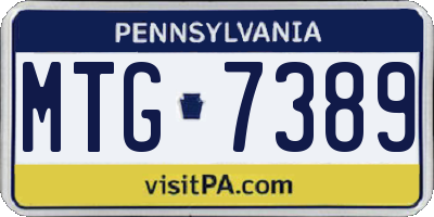 PA license plate MTG7389