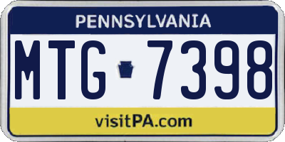 PA license plate MTG7398