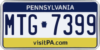 PA license plate MTG7399