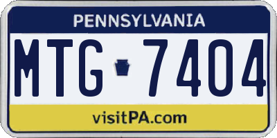 PA license plate MTG7404