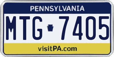 PA license plate MTG7405