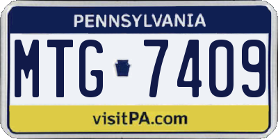 PA license plate MTG7409