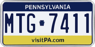 PA license plate MTG7411