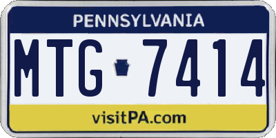 PA license plate MTG7414