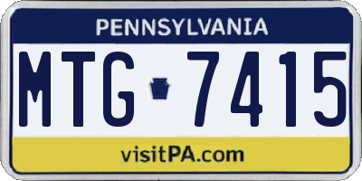 PA license plate MTG7415