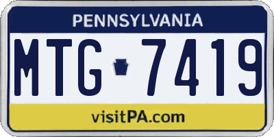 PA license plate MTG7419