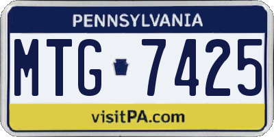 PA license plate MTG7425