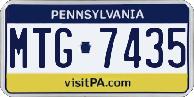 PA license plate MTG7435
