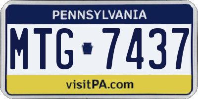 PA license plate MTG7437
