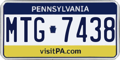 PA license plate MTG7438