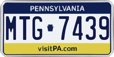 PA license plate MTG7439