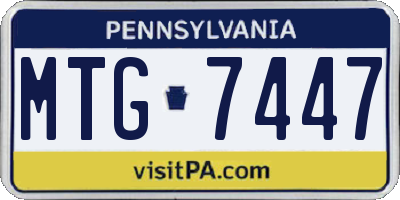PA license plate MTG7447