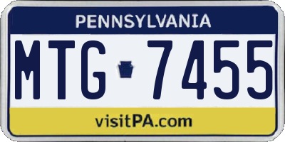PA license plate MTG7455