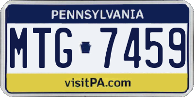 PA license plate MTG7459