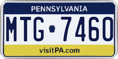 PA license plate MTG7460
