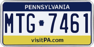 PA license plate MTG7461