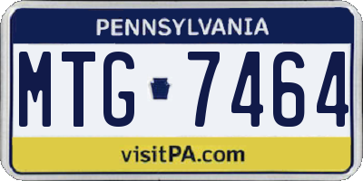 PA license plate MTG7464