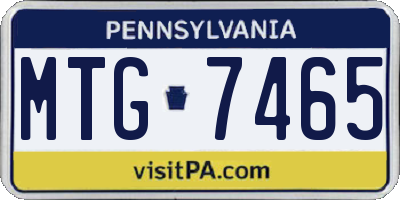 PA license plate MTG7465