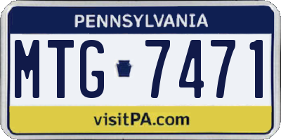 PA license plate MTG7471