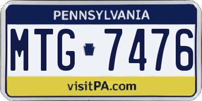 PA license plate MTG7476