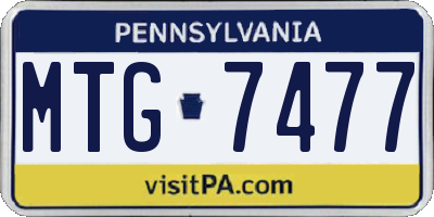 PA license plate MTG7477