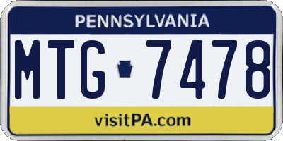 PA license plate MTG7478