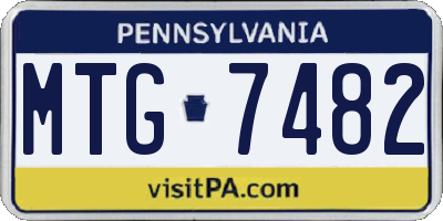 PA license plate MTG7482