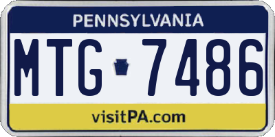 PA license plate MTG7486