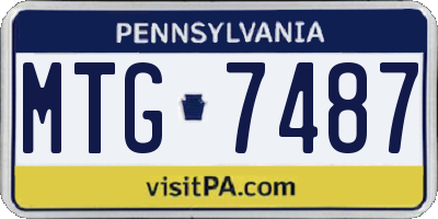PA license plate MTG7487
