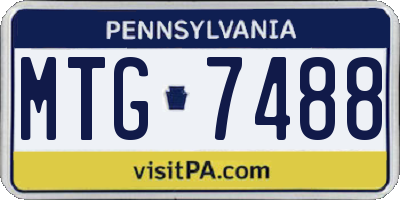 PA license plate MTG7488