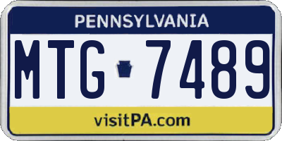PA license plate MTG7489
