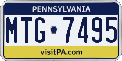 PA license plate MTG7495