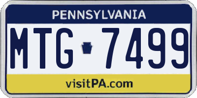 PA license plate MTG7499