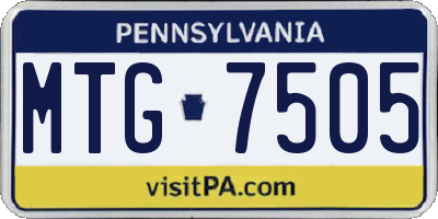 PA license plate MTG7505