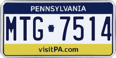 PA license plate MTG7514